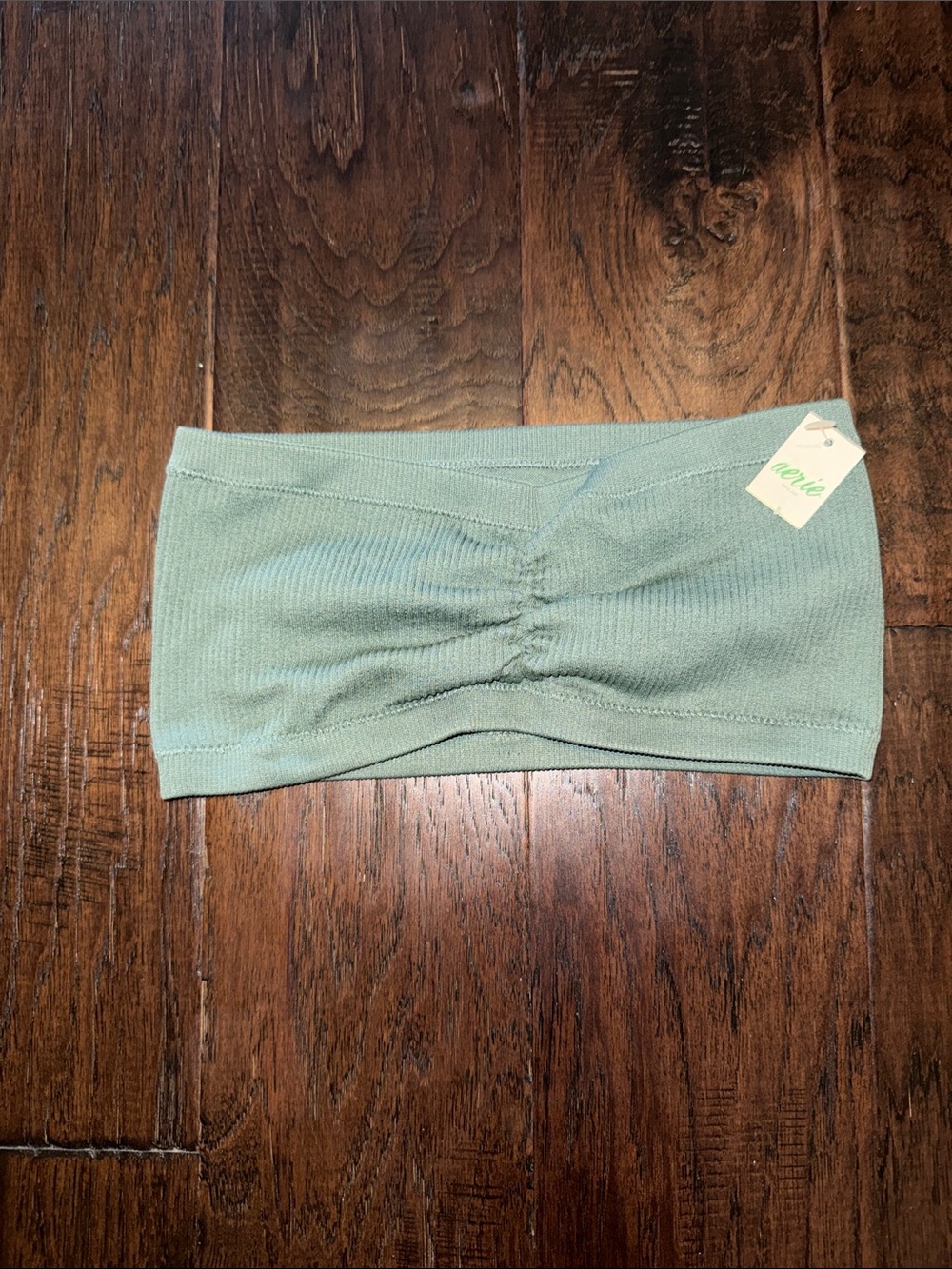 NWT aerie Sage Green Girls' Ruched Tube Top Small